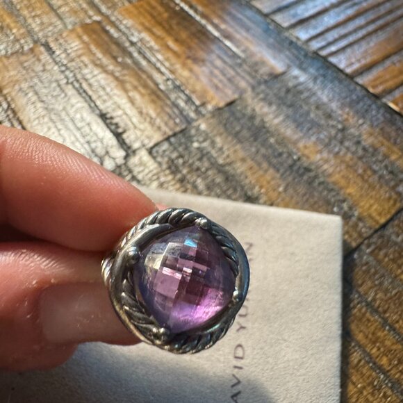 David Yurman Amethyst and Sterling Silver Ring - Picture 5 of 5